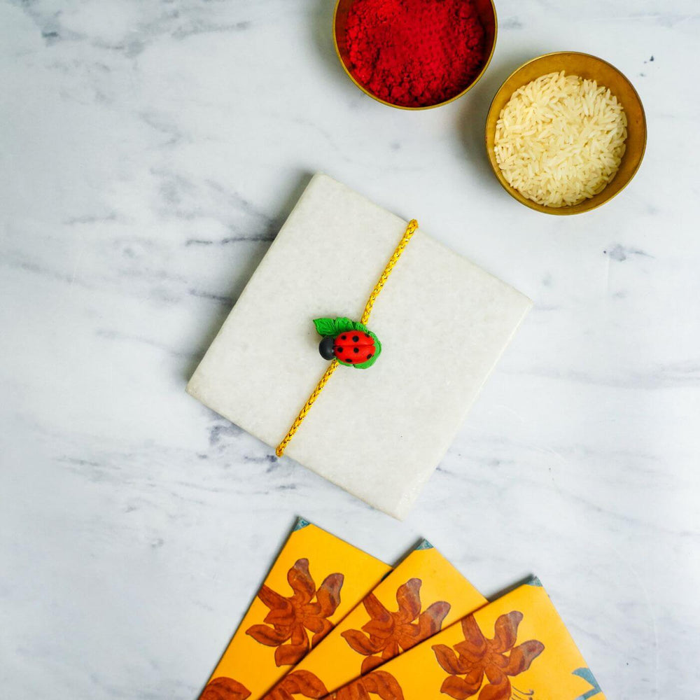 Handmade Porcelain Clay Themed Rakhi 2 - Gift Wrapped Presentation