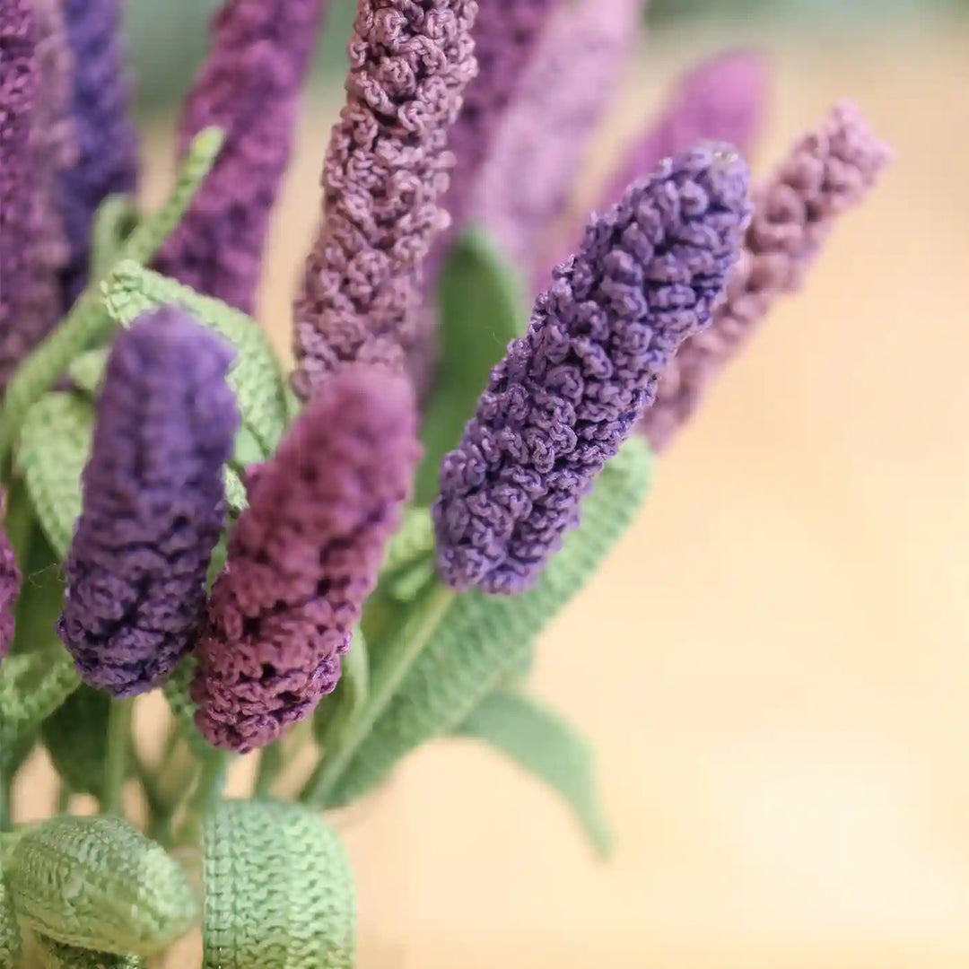 Handmade Crochet Lavender Cotton Flower Stick | Pack Of 1