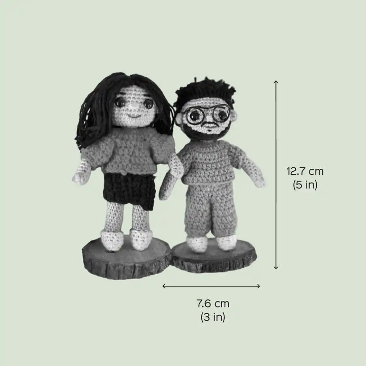 Photo Personalized Handmade Crochet Cotton Replica Doll | Set Of 2