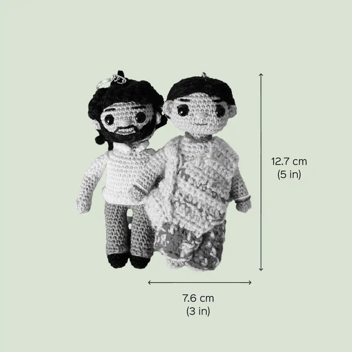 Photo Personalized Handmade Crochet Cotton Replica Doll | Set Of 2