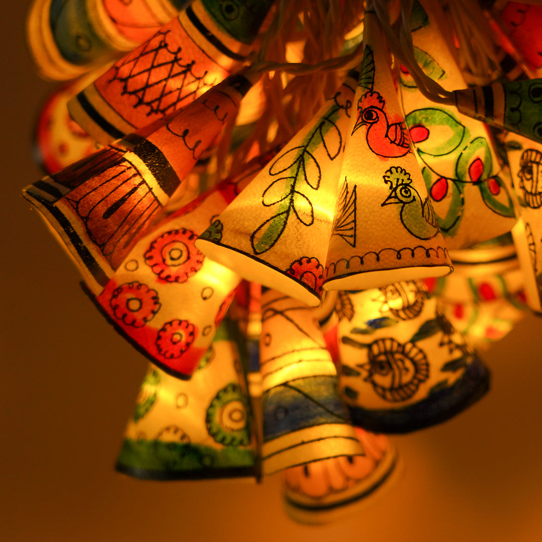 9.5m, 36 Bulbs | Hand Painted Decorative Tholu Bommalata LED Fairy Light