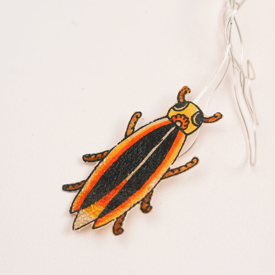 4m, 14 Bulbs | Hand Painted Firefly Theme Tholu Bommalata LED Fairy Light