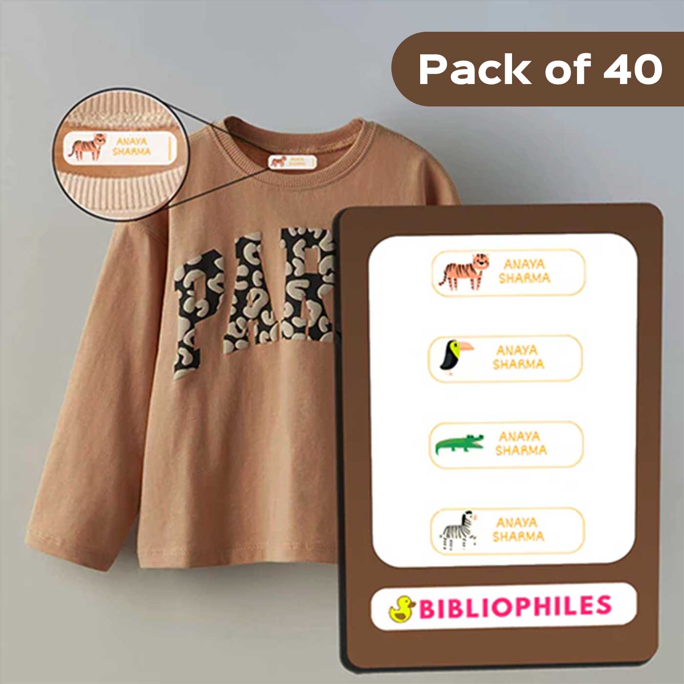 Buy Personalized Iron On Wild Animals Waterproof Clothes Stickers | Set ...