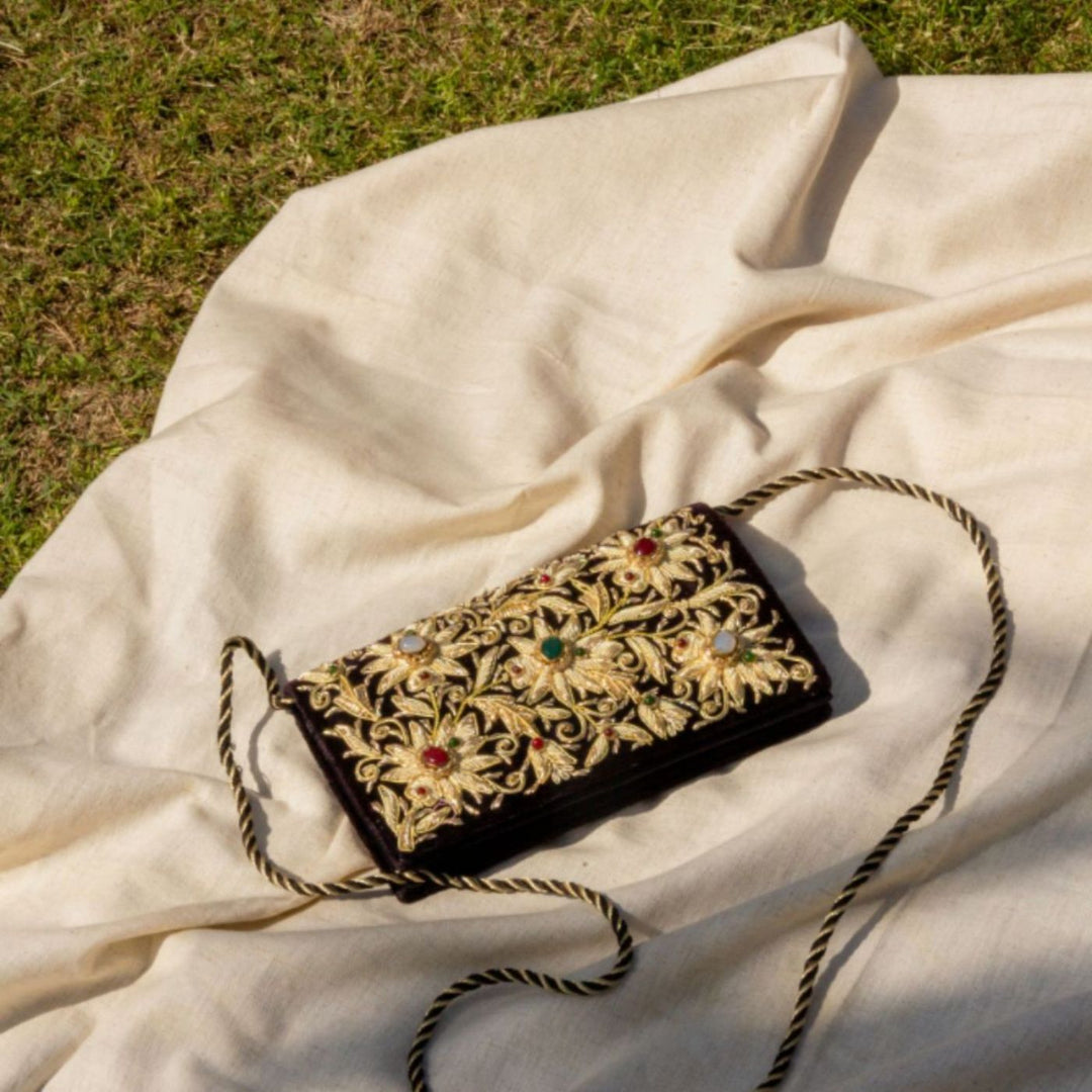 Kamal Handcrafted Zardozi Sling Purse