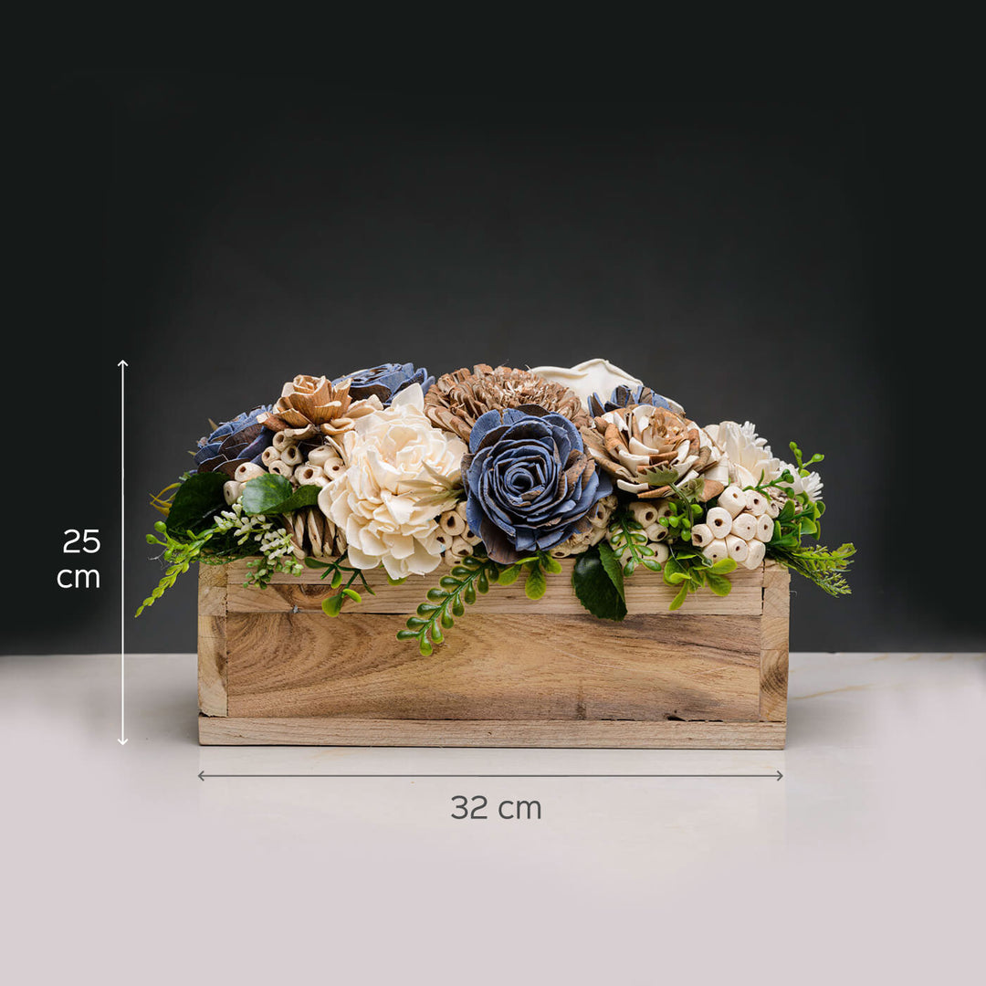 Handcrafted Solawood Flowers "Country Garden" Floral Centerpiece