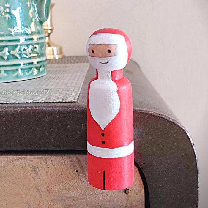 Hand-painted Mr. Santa Miniature - Magnet