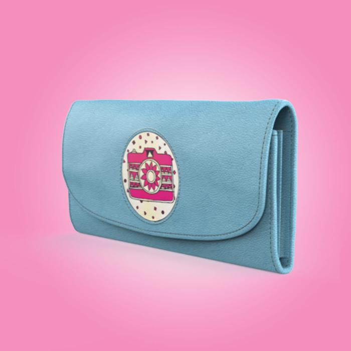 Geometric Camera Classic Flap Wallet