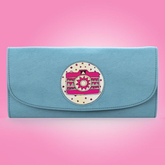 Geometric Camera Classic Flap Wallet