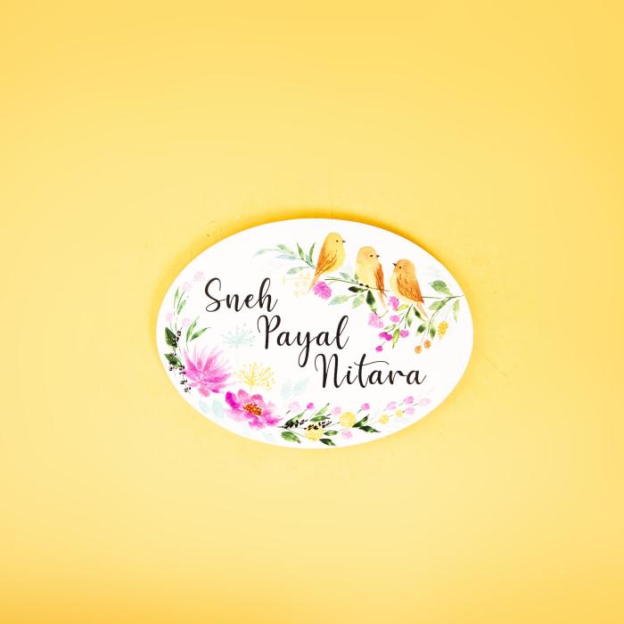 Oval Hand Painted Name Plate 11 - Name Personalization Example