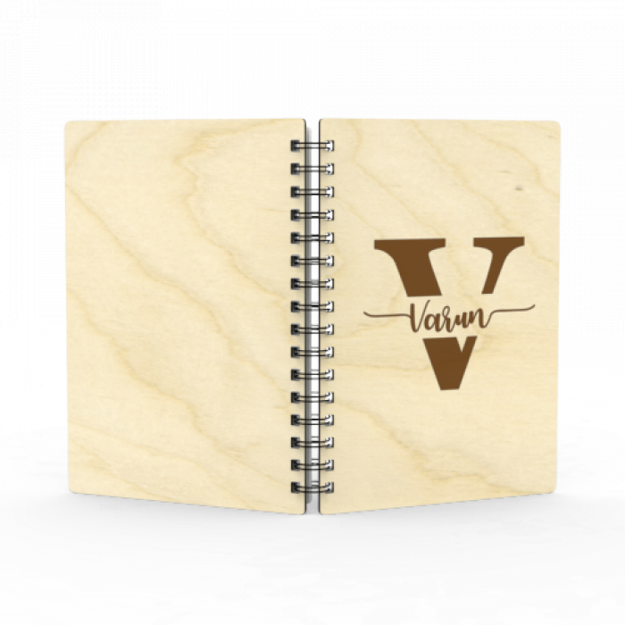 A5 Monogrammed Laser Etched Diary - Letter R