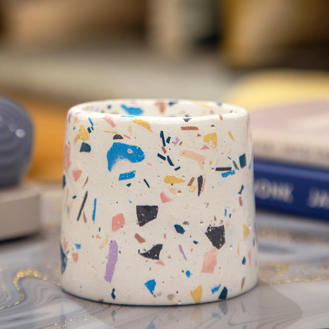 Classic Multi-Purpose Jar Terrazzo in White Base