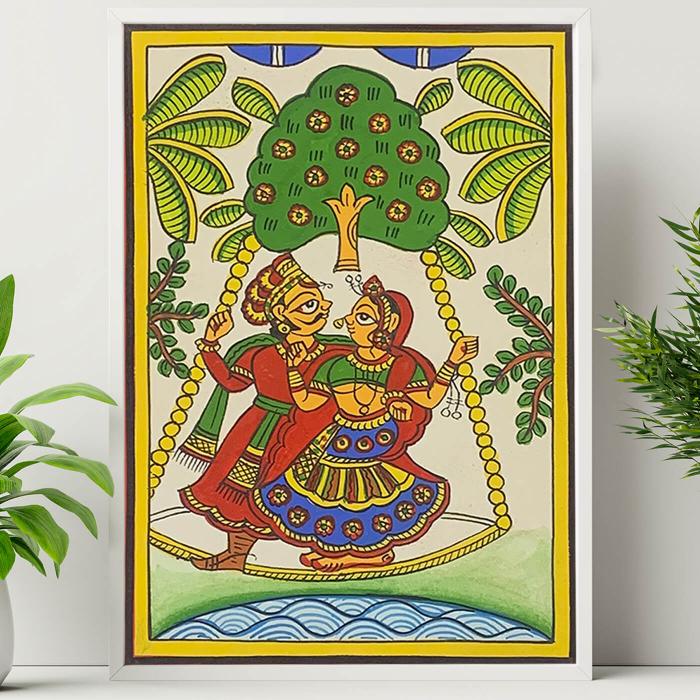 Swing in the Garden - Paper Phad Painting 117