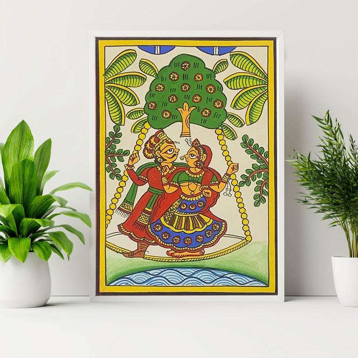 Swing in the Garden - Paper Phad Painting 117