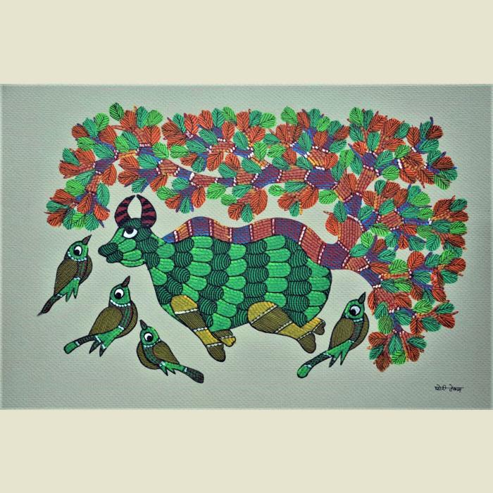 Dhenu - Gond Painting 1