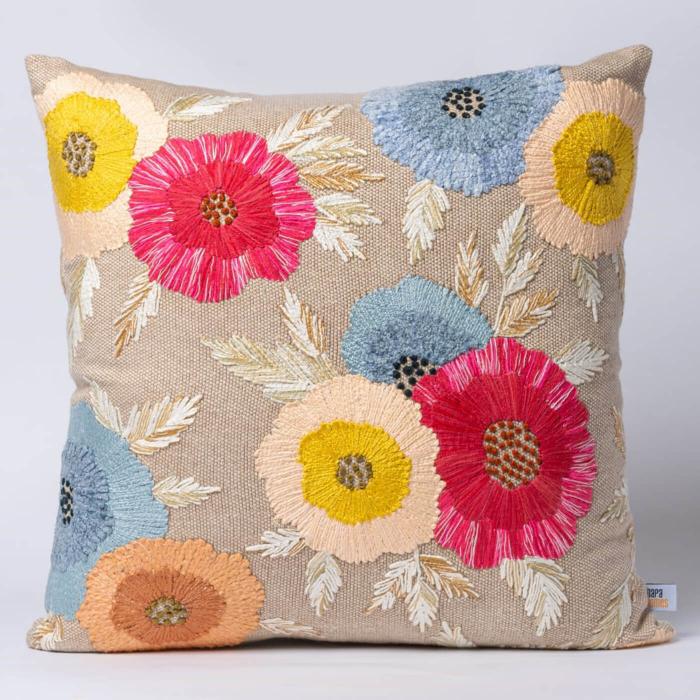 Square Cushion Cover (Set of 2) - Multi Floral Design