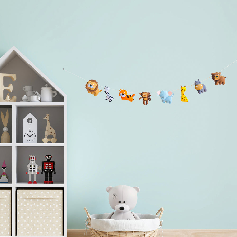 Handmade Animal Felt Kids Bunting - Hanging Animal Garland Display