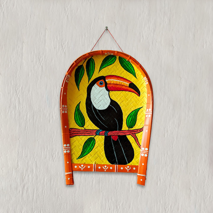 Handpainted Taco Bird Kulo Folk Art Bamboo Wall Decor