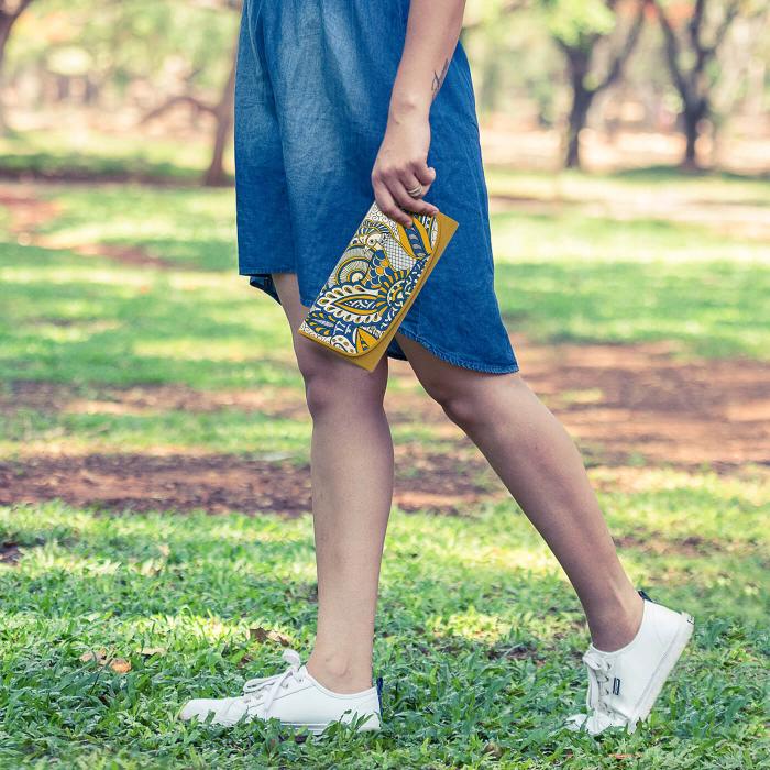 All-Over Art Women's Wallet in Mustard