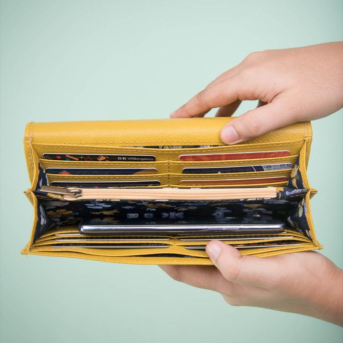 All-Over Art Women's Wallet in Mustard