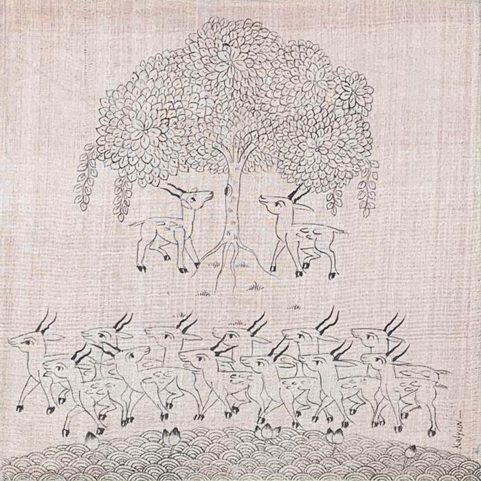 Tree of Life - Silk Phad Painting 008