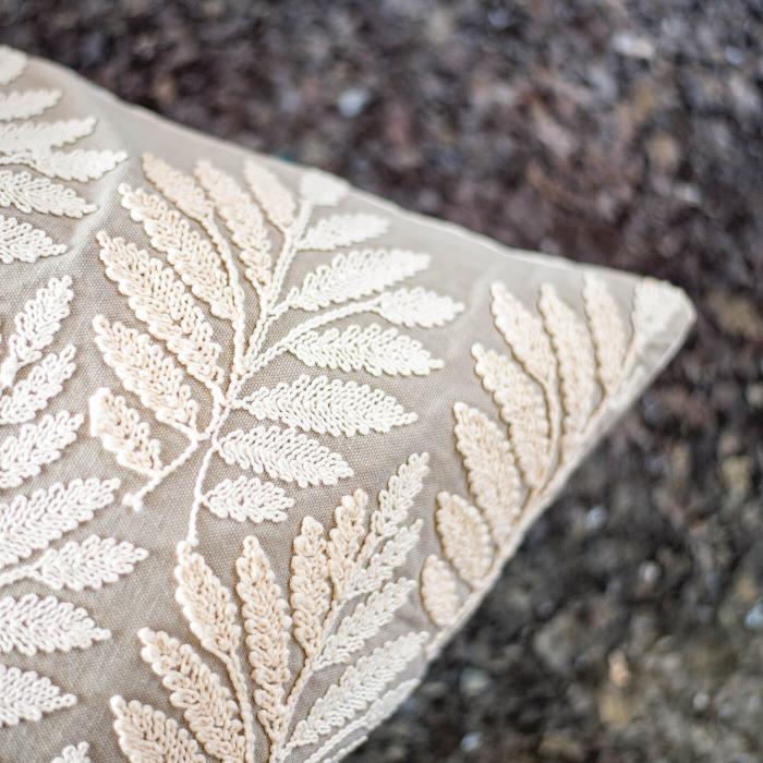 Square Cushion Cover (Single) - Natural Leaves