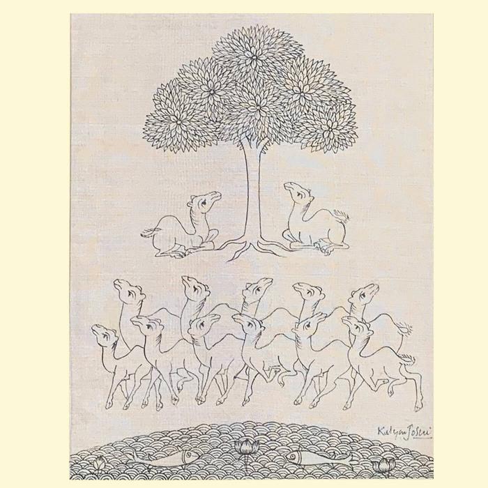 Tree of life - Silk Phad Painting 011