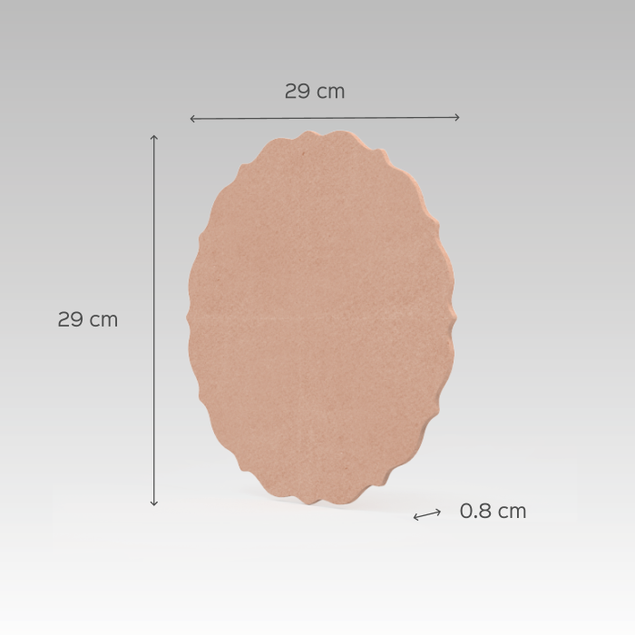 Circular Dot Art Name Plate Family Name With House Number - Dimension Chart with Measurements