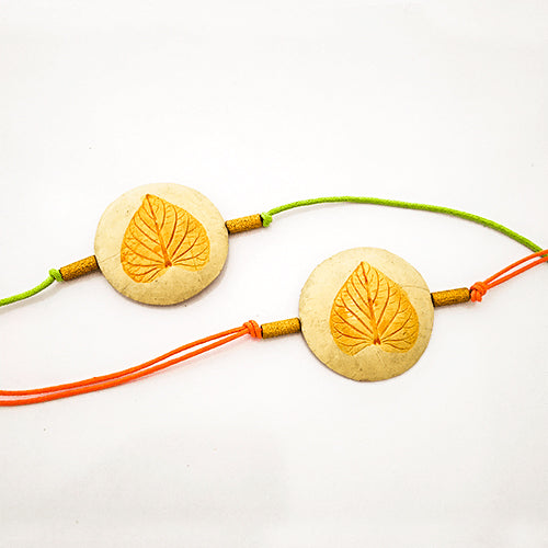 Handcrafted Papier Mache Rakhis Set Of 2 13 - Top View of Two Bracelets