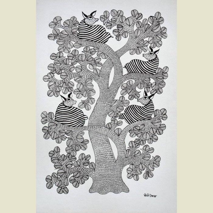Ajj - Gond Painting 20 - Zwende