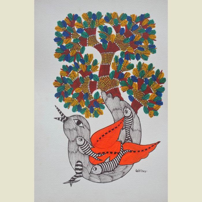 Matsya - Gond Painting 23