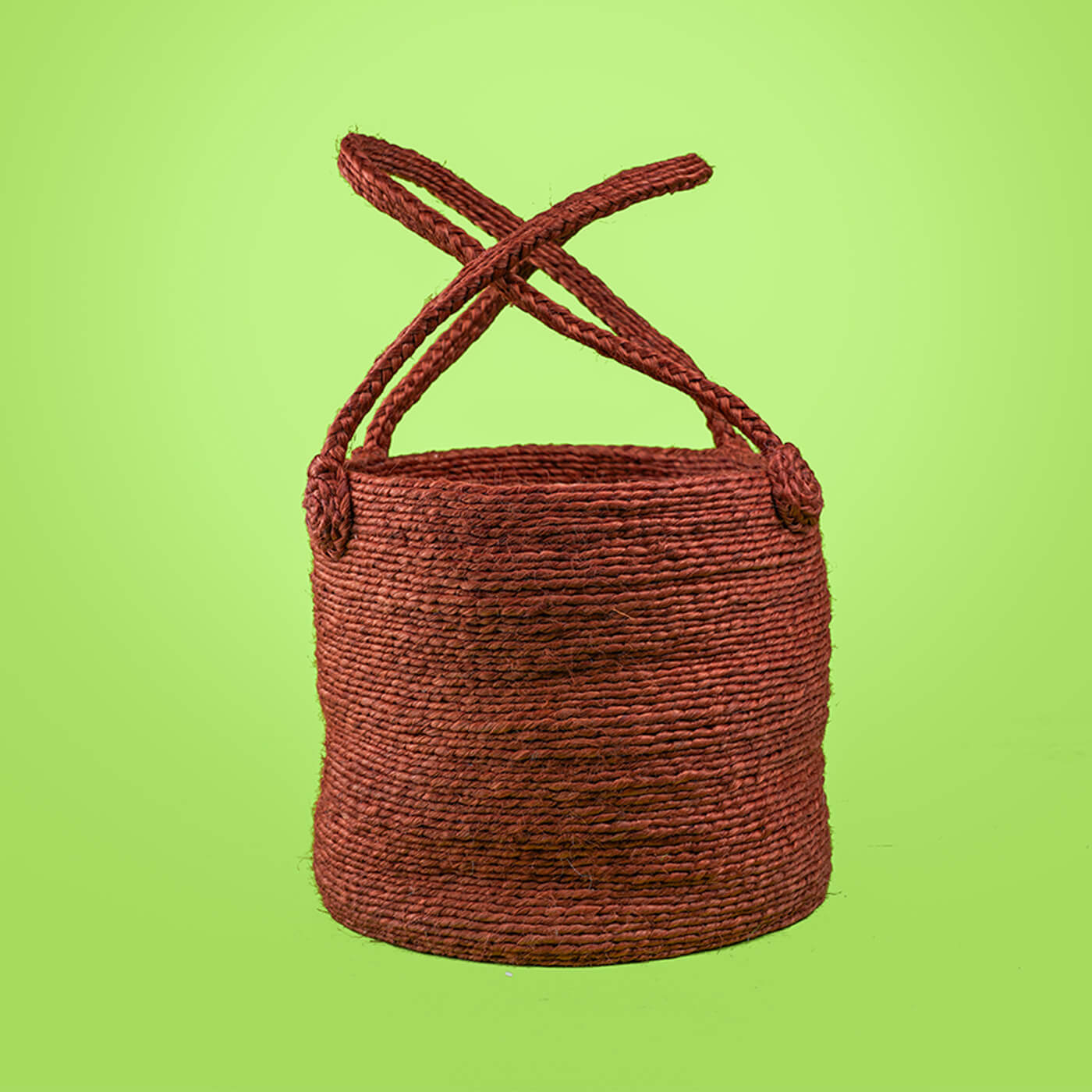 Buy Handwoven Jute Bin with Long Handle Online On Zwende
