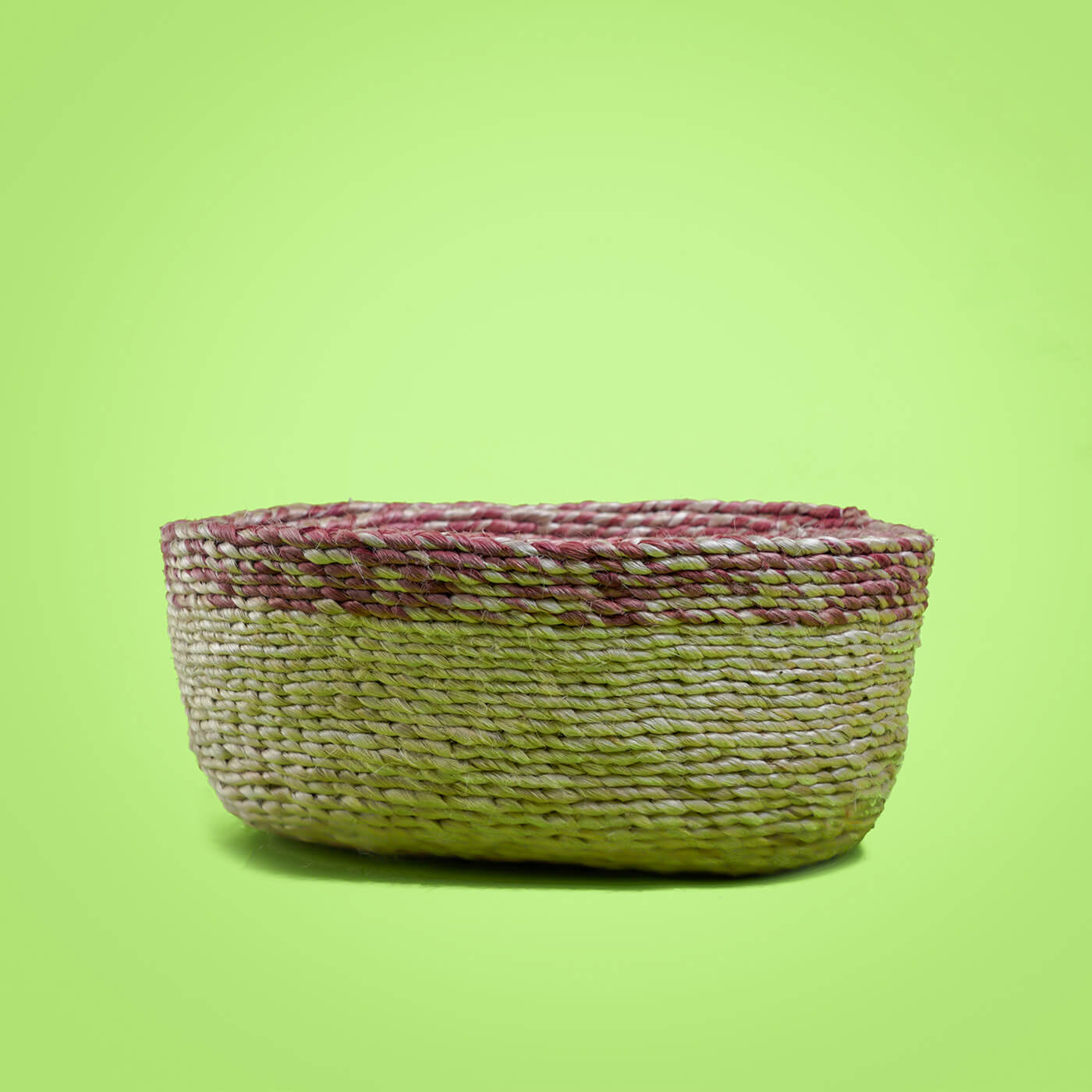 Handwoven Multipurpose White & Purple Oval Basket Zwende