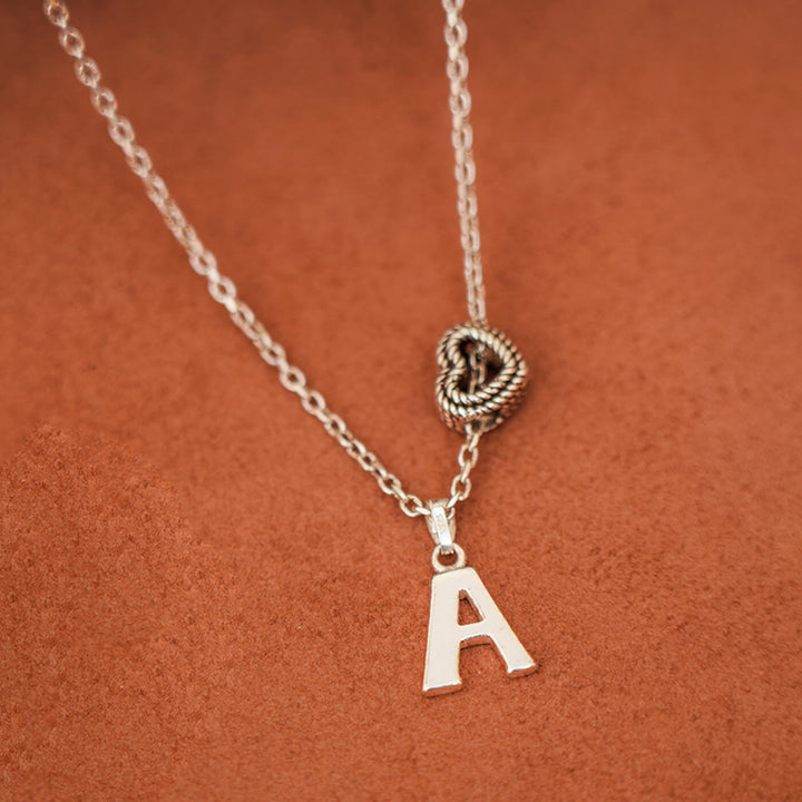 92.5 Silver Alphabet Heart Pendant Chain for Kids/ Teenagers/ Adults