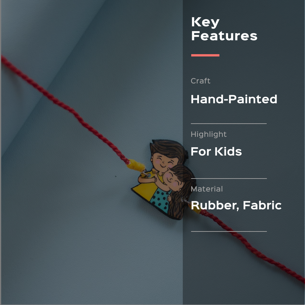 Sibling Illustration Rakhi Type 4 - Key Features Overlay