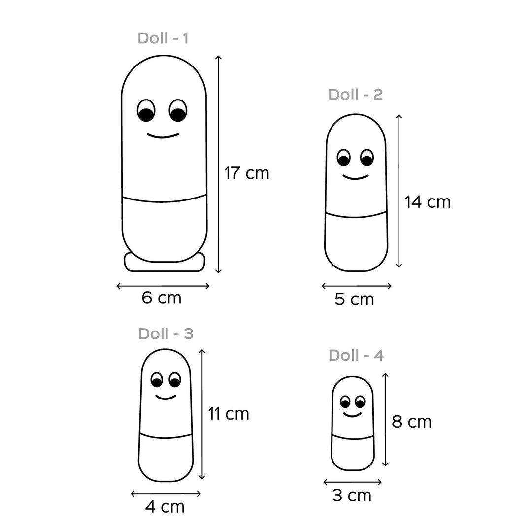 Hand Painted Christmas Nesting Dolls - Set of 4