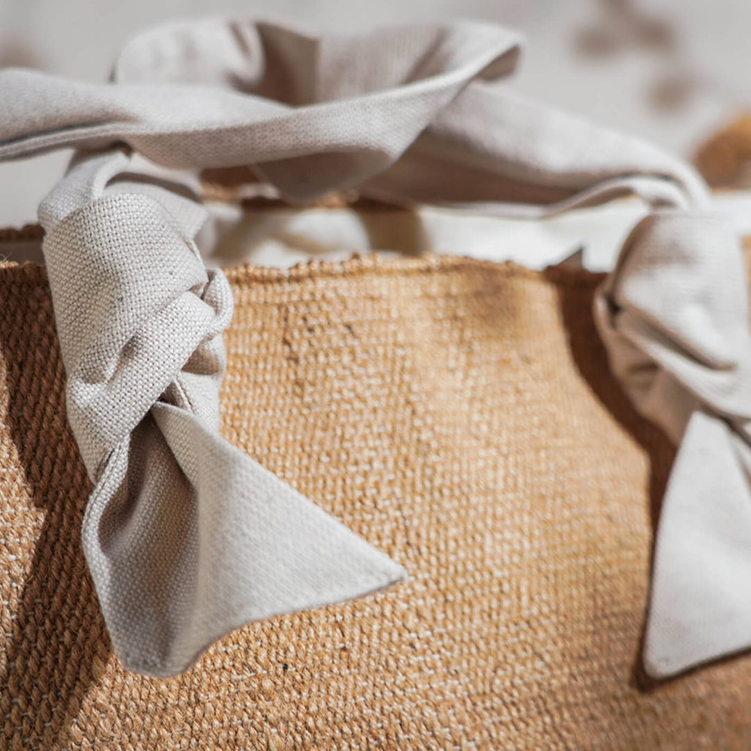 Jute Tote with Cotton Handles
