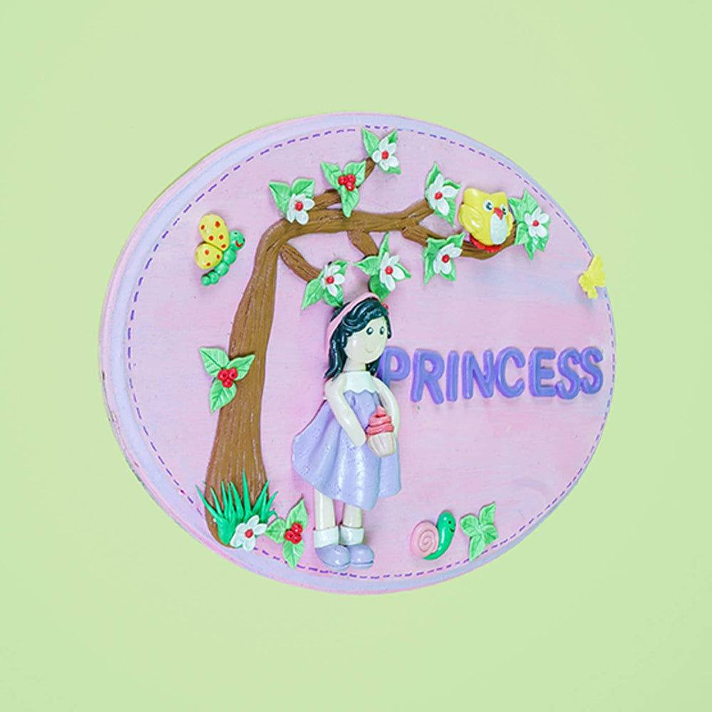 Princess Customizable Name Plate - Front View on Light Background