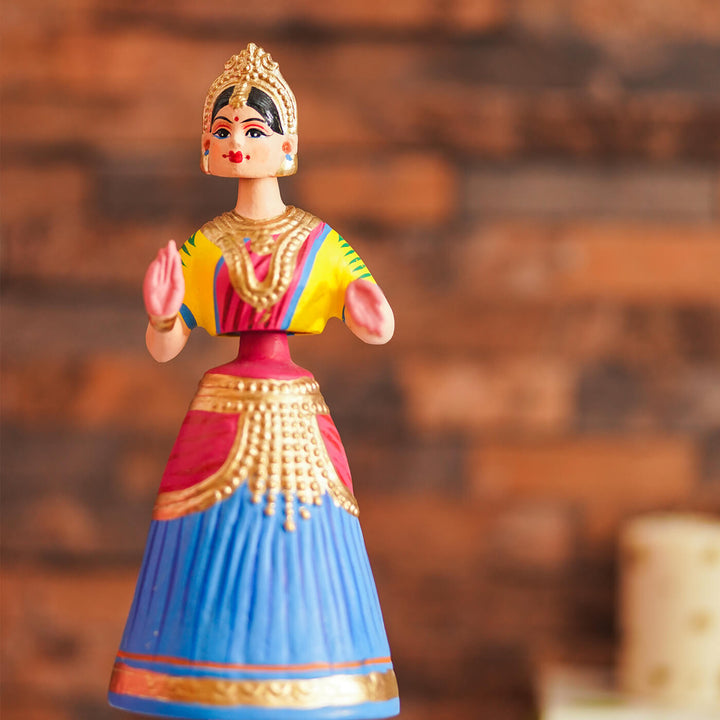 Dancing Thanjavur Doll - Yellow & Blue
