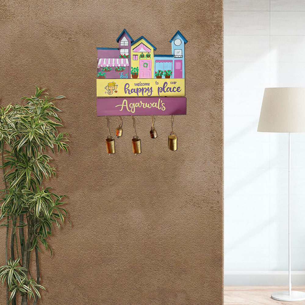 French Cafe Plank House - Mounted on Wall with Plant Nearby