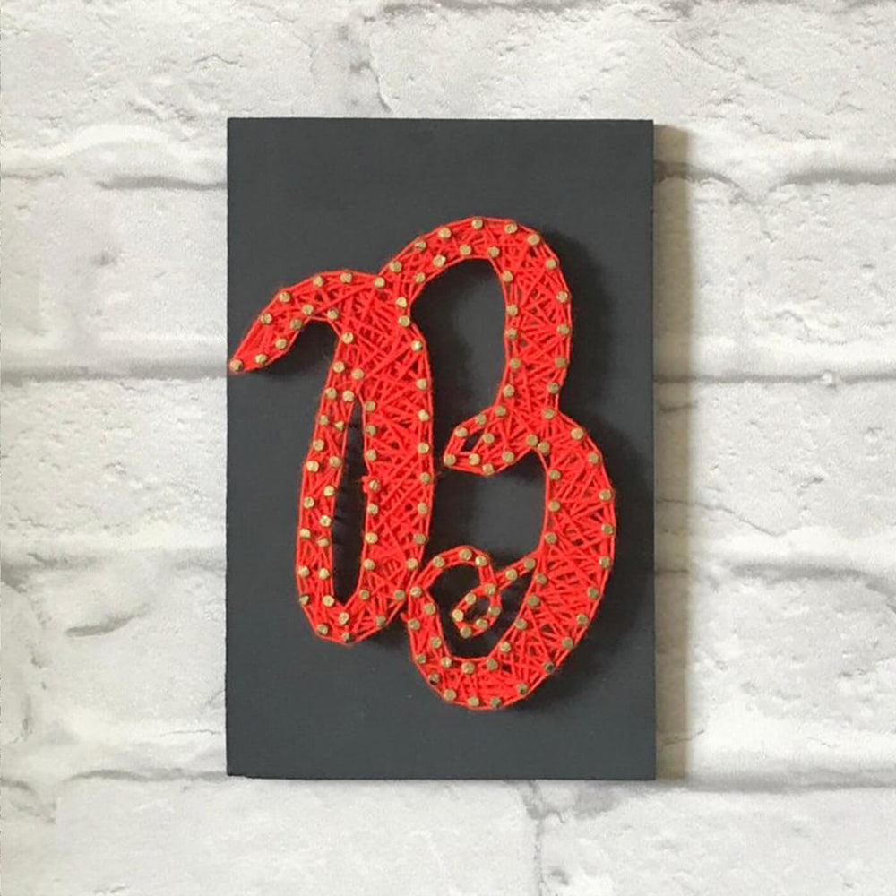 Personalised Alphabet String Art - Front View on Wall Background