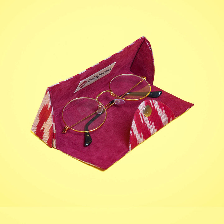 Eyewear Case in Maroon Ikat