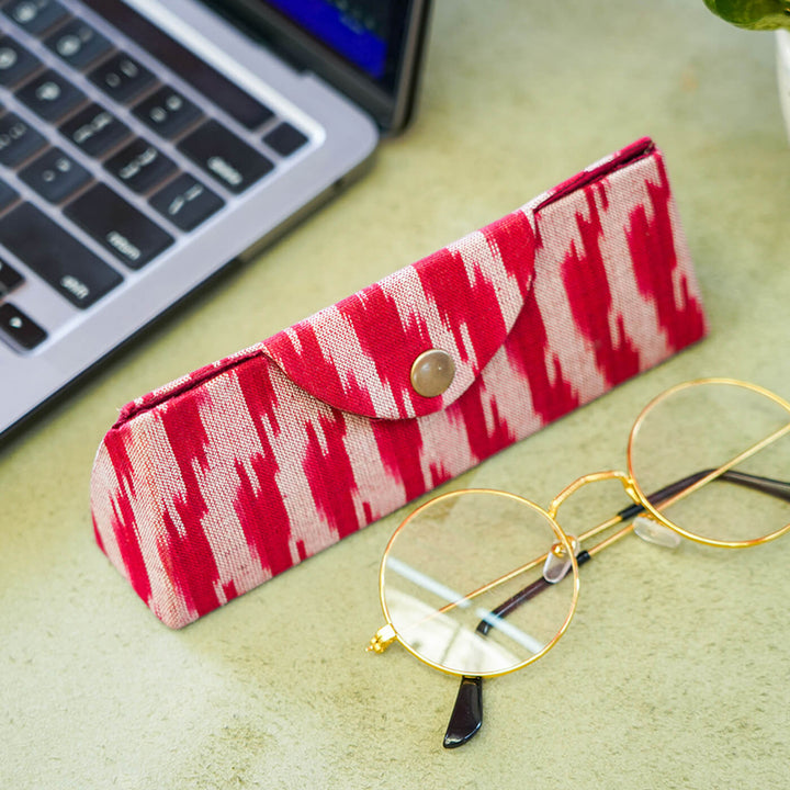 Eyewear Case in Maroon Ikat