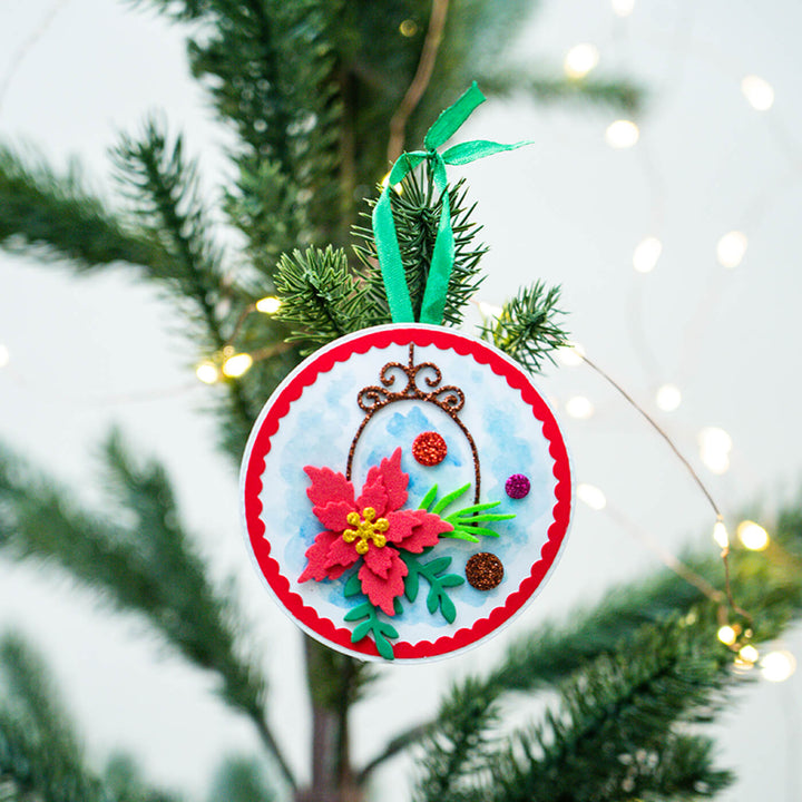 White Flower Basket Christmas Gift Tags - Pack of 5