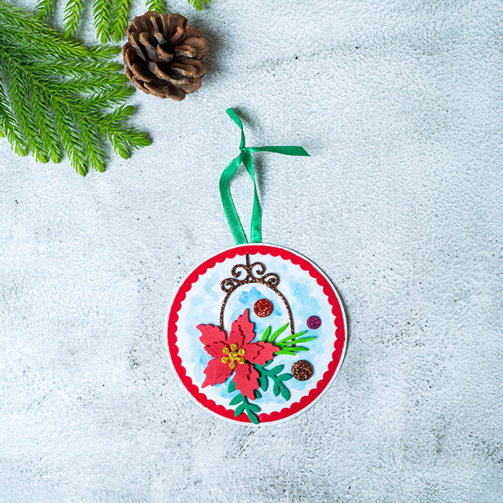 White Flower Basket Christmas Gift Tags - Pack of 5