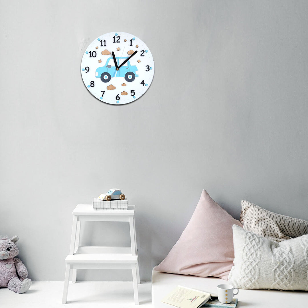 Car Themed Wall Clock for Kids