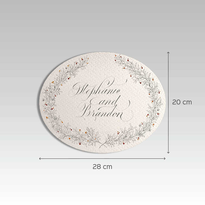 Delicate Calligraphy White Floral Nameboard