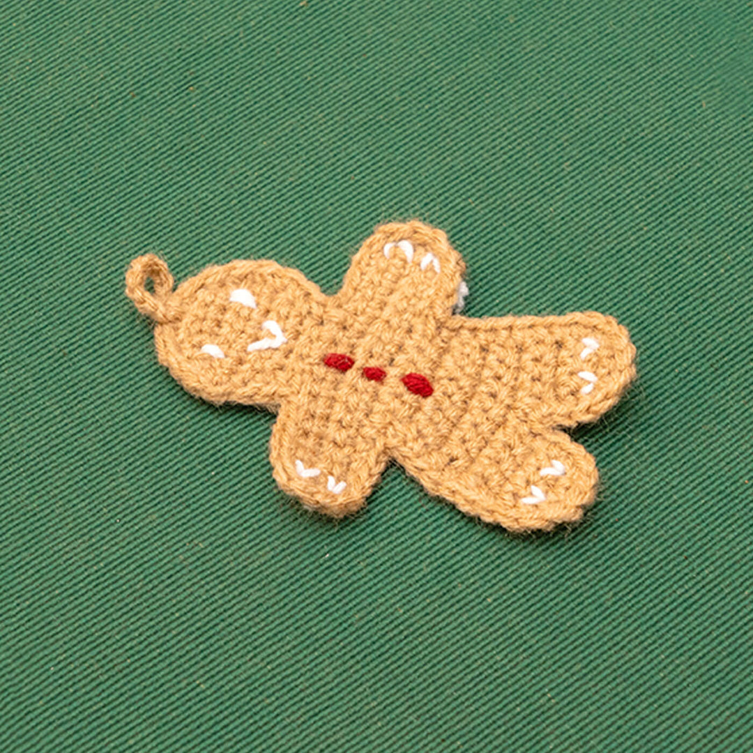 Handmade Gingerbread Man Crochet Ornaments For Christmas Tree Decoration | Set Of 2