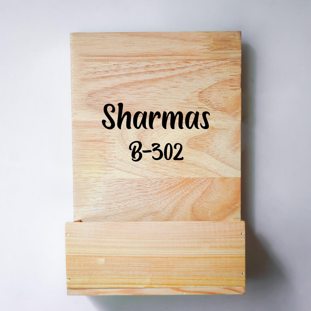 Hand painted Pine Wood Planter Nameboard - Family Name & House Number