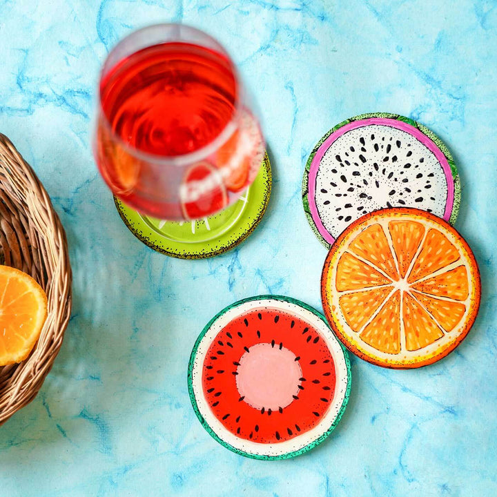 MDF Fruit Coasters - Set of 4