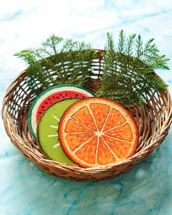 Buy MDF Fruit Coasters Set of 4 Online On Zwende